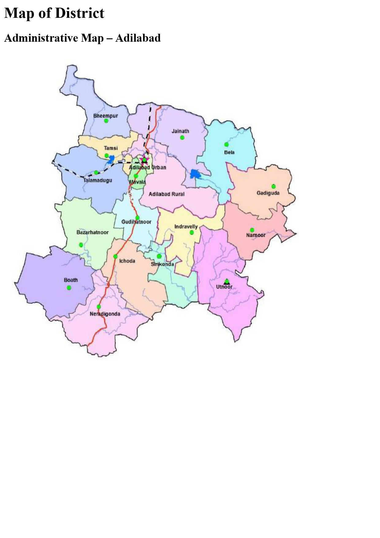 Map of Adilabad District