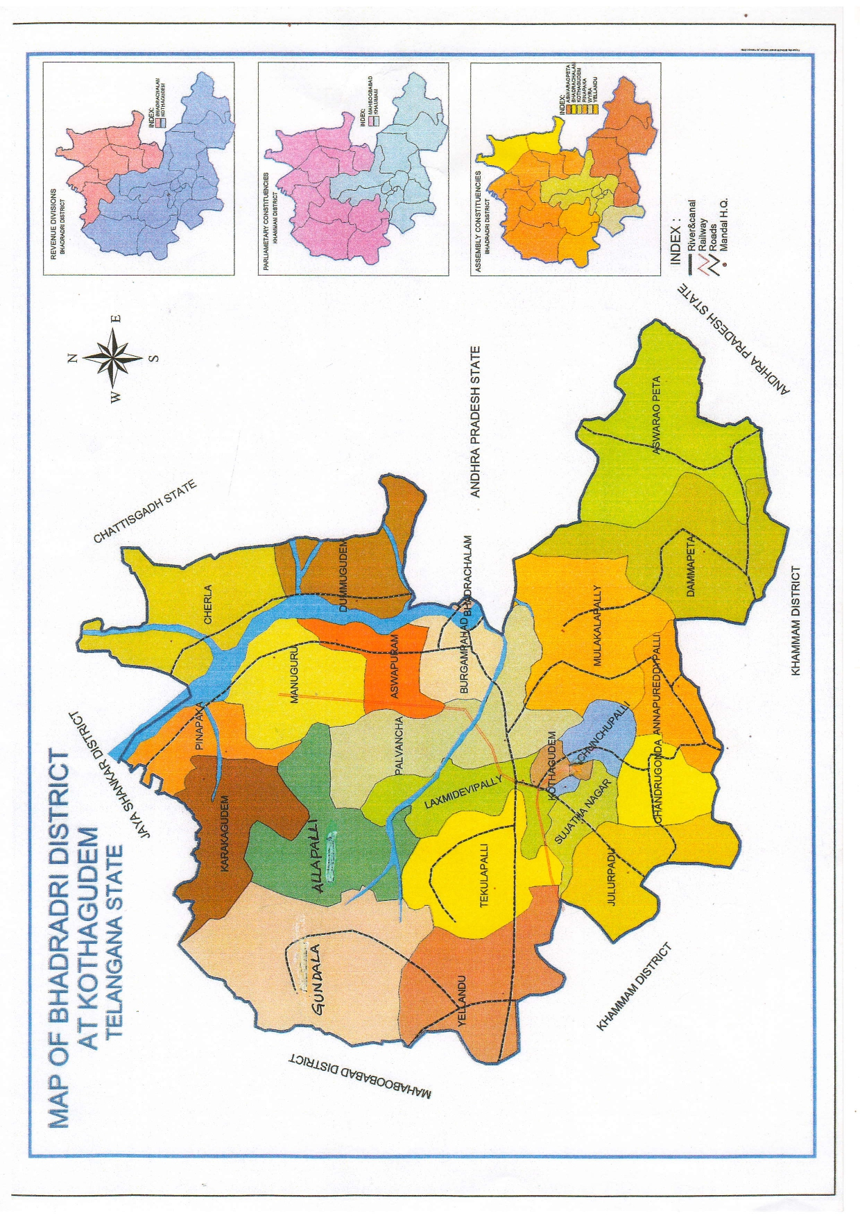 Map of Bhadradri Kothagudem District