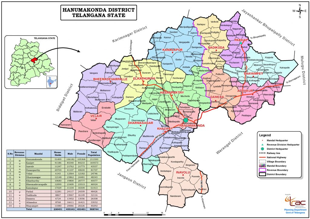Map of Hanumakonda District