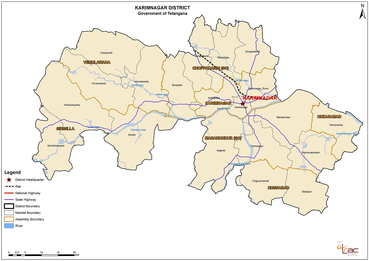 Map of Karimnagar District