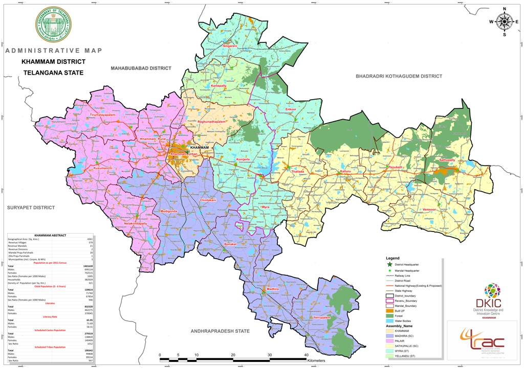 Map of Khammam District