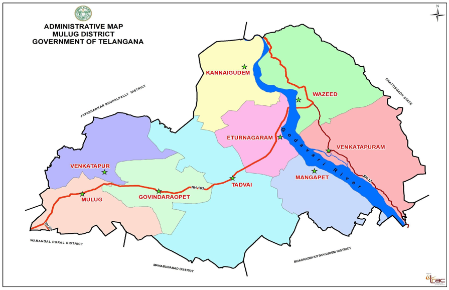 Map of Mulugu District