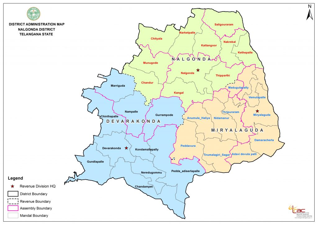 Map of Nalgonda District