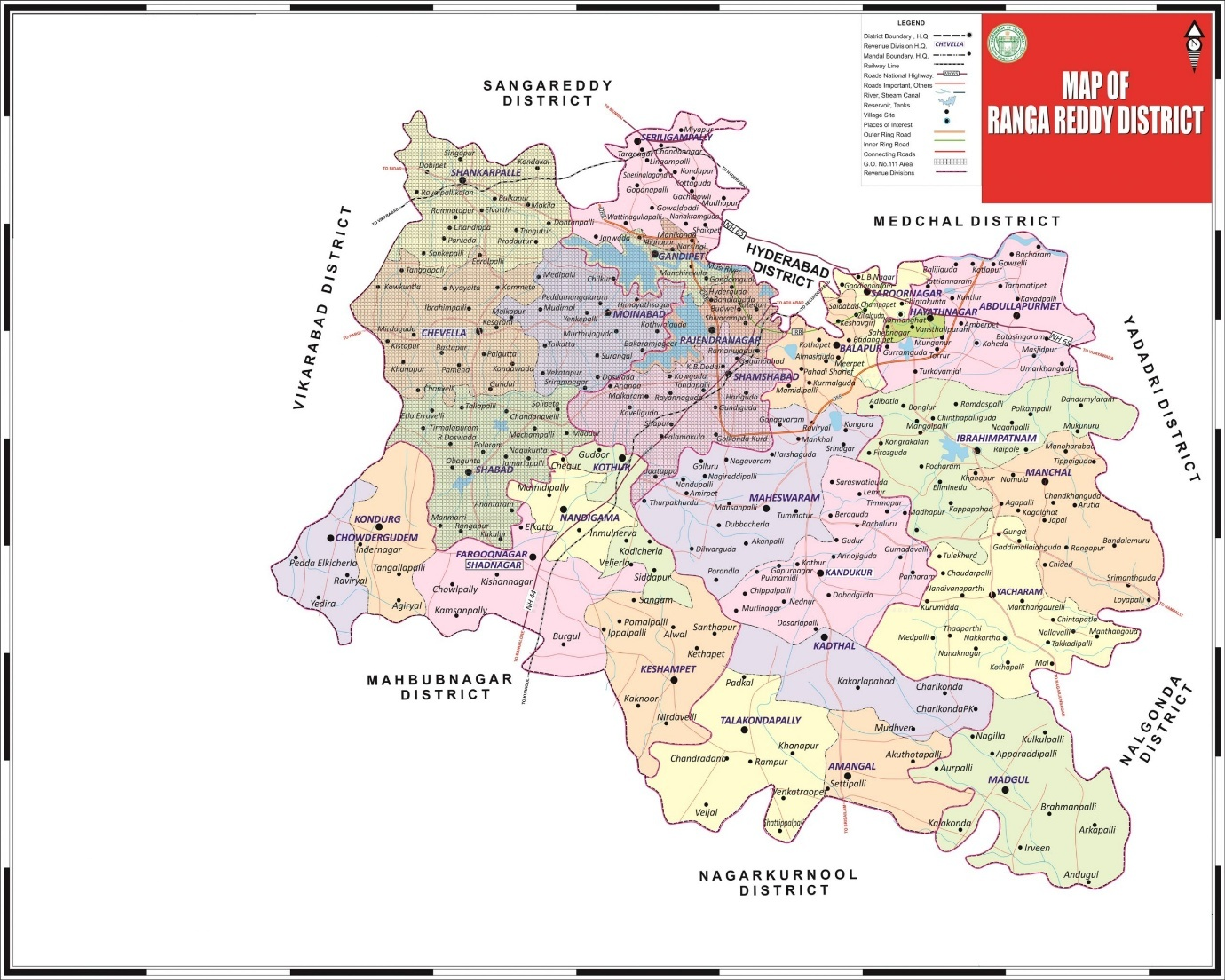Map of Ranga Reddy District