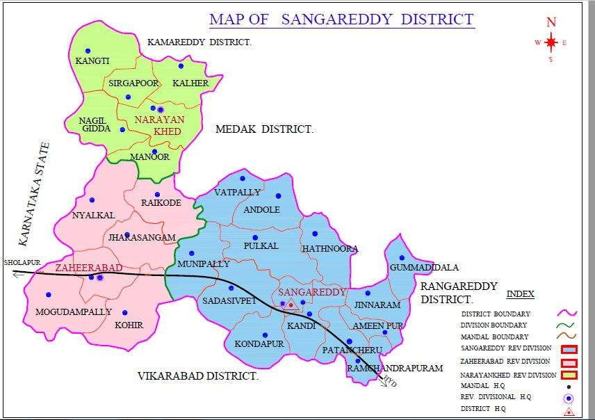Map of Sangareddy District